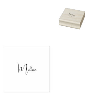 Minimalist custom name rubber stamp