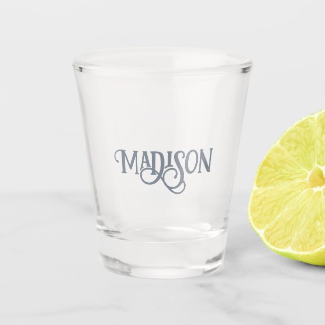 Minimalist Custom Name Shot Glass (Front)
