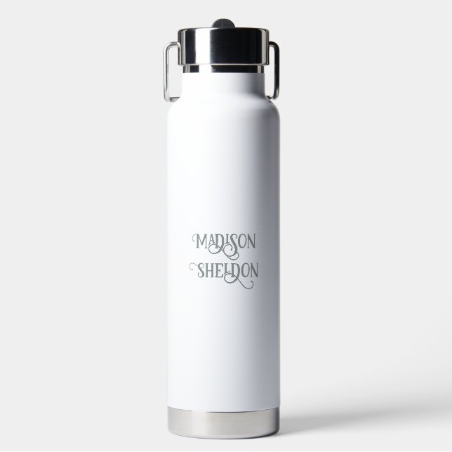 Minimalist Custom Name Water Bottle (Front)