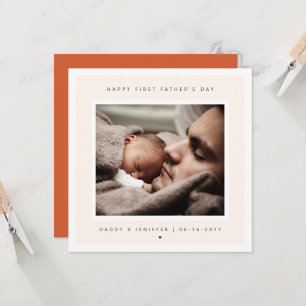 Minimalist Custom Photo First Father's Day Modern Card
