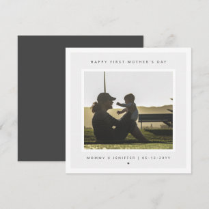 Minimalist Custom Photo First Mother's Day Modern Card