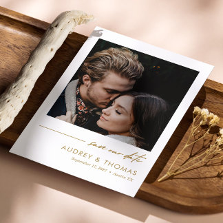 Minimalist Custom Photo Save the Date Card