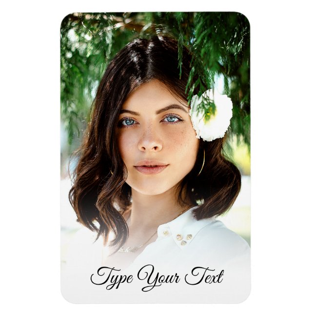 Minimalist custom photo text fridge memory magnet (Vertical)