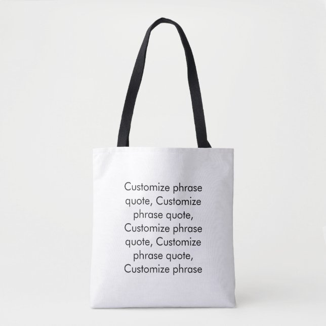 Minimalist custom phrase quote monogram elegant tote bag (Front)