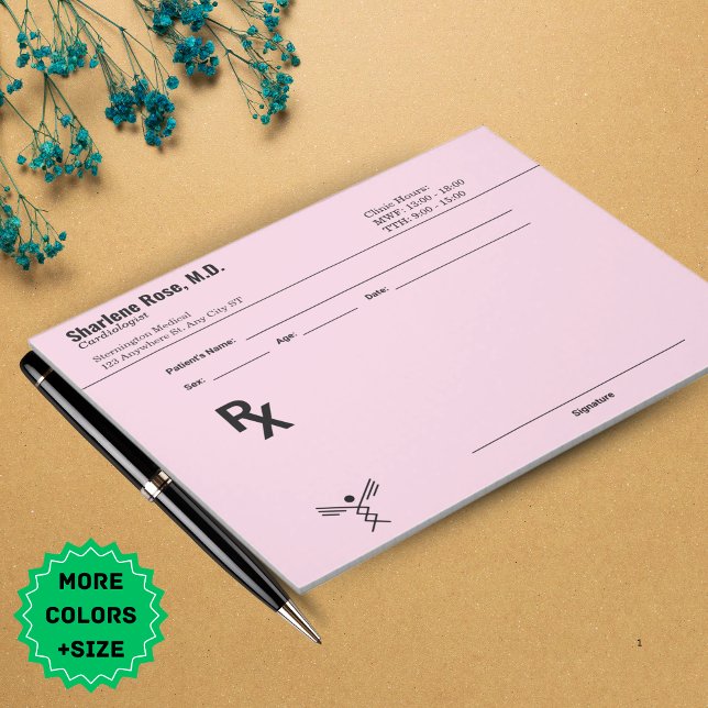 Minimalist Custom Prescription Notepad – Editable  (Minimalist Custom Prescription Notepad – Editable RX Pad)