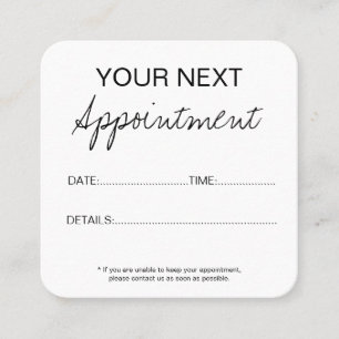 Minimalist Custom Salon Appointment Reminder Card