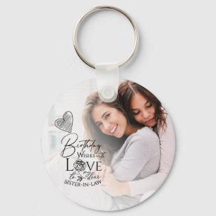 Minimalist  Custom Sister-In-Law Birthday Gifts Keychain