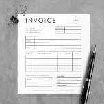 Minimalist Custom Small Business Invoice Receipt Notepad<br><div class="desc">This modern,  minimalist invoice template would be great for your business needs! Easily add all the necessary info by clicking on the "personalize" option.</div>