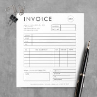 Minimalist Custom Small Business Invoice Receipt
