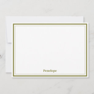 Minimalist Custom Stationery Olive  Card