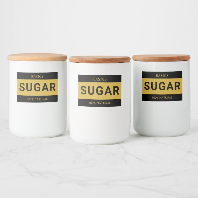 Minimalist Custom Sugar Label for Containers (Bottles)