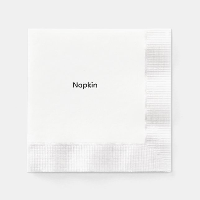 Minimalist Custom Text Personalized  Napkin (Front)