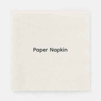 Minimalist Custom Text Personalized Paper Napkin