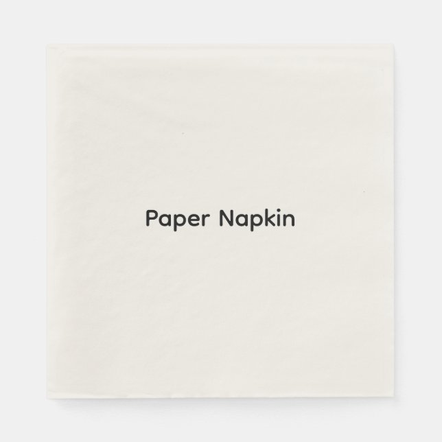 Minimalist Custom Text Personalized Paper Napkin (Front)