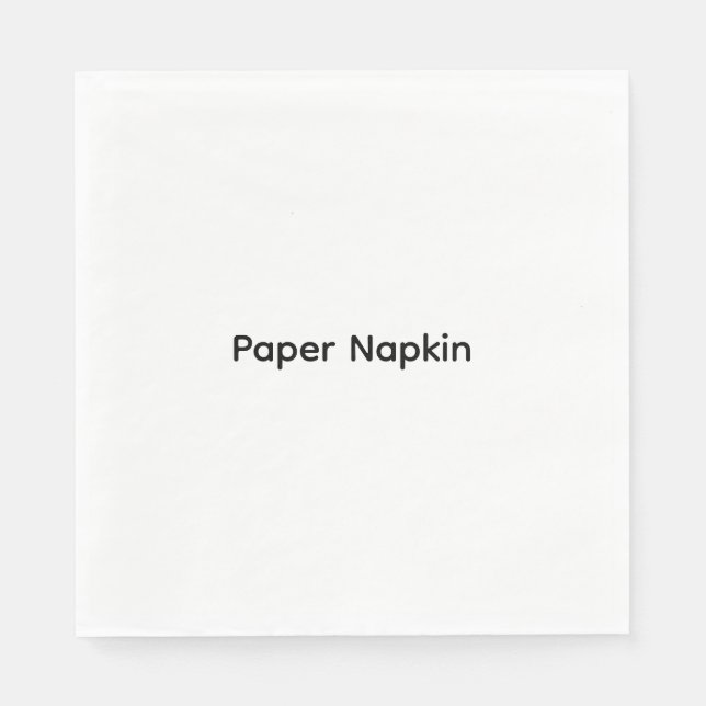 Minimalist Custom Text Personalized Paper Napkin (Front)