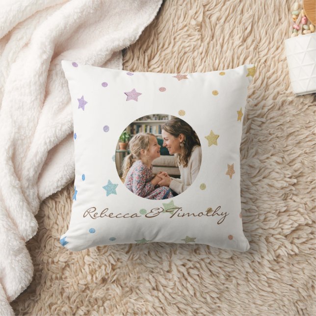 Minimalist Custom Text & Photo Throw Pillow (Blanket)