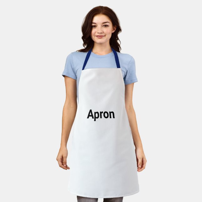Minimalist Custom Text White Apron - Modern Person (Worn)