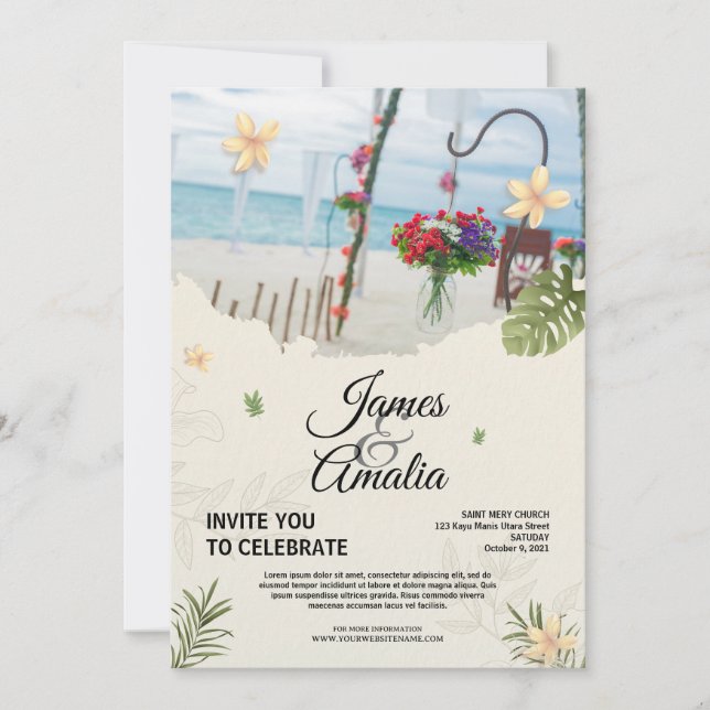 Minimalist Custom Wedding Invitation Card (Front)