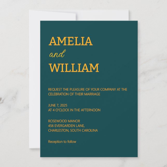 Minimalist Custom Wedding Invitation Template  (Front)