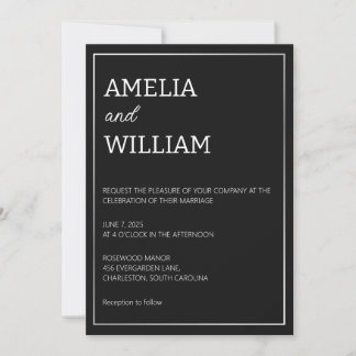 Minimalist Custom Wedding Invitation Template 