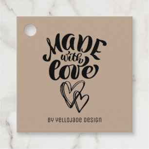 Minimalist Customizable Calligraphy Made with Love Favour Tags