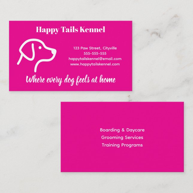 Minimalist  Customizable Kennel Business Card  (Front/Back)