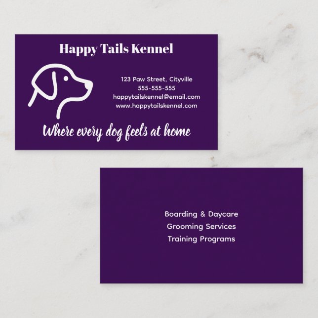 Minimalist  Customizable Kennel Business Card  (Front/Back)