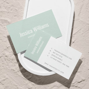 Minimalist Customizable Professional Pastel Green Business Card