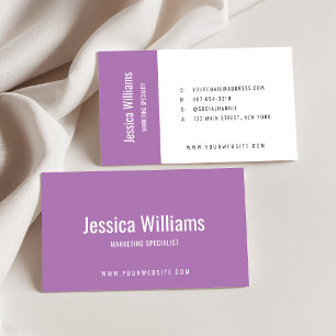 Minimalist Customizable Professional Purple Business Card