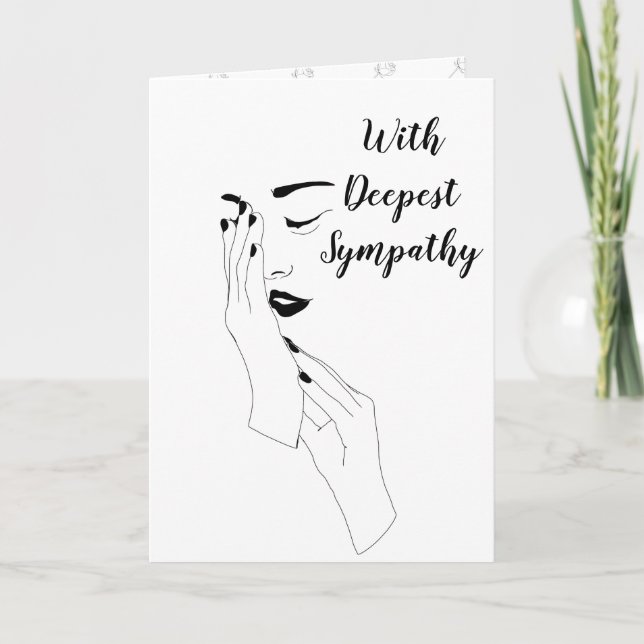 Minimalist Customizable White Sympathy Card (Front)