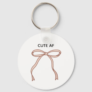 Minimalist Cute AF Pink Coquette Ribbon Bow Keychain