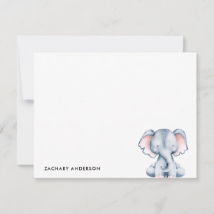 Minimalist Cute Baby Elephant Kids Personalized Card