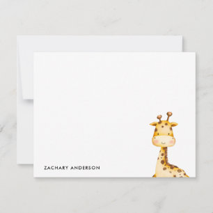 Minimalist Cute Baby Giraffe Kids Personalized Card