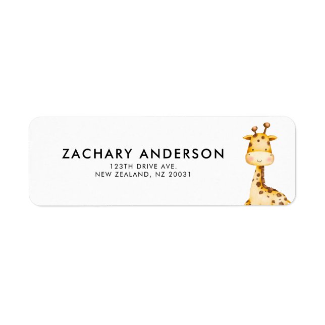 Minimalist Cute Baby Giraffe Kids Personalized Lab (Front)