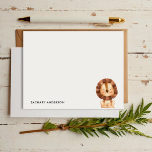 Minimalist Cute Baby Lion Kids Personalized Card