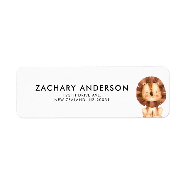 Minimalist Cute Baby Lion Kids Personalized Lab (Front)
