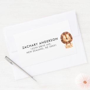 Minimalist Cute Baby Lion Kids Personalized Lab Sticker