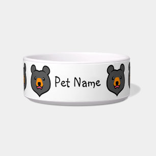 Minimalist Cute Black Bear Cartoon Bowl