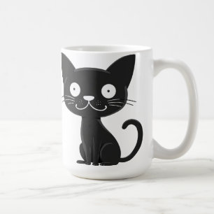 Minimalist Cute Black Cat Cartoon Cat Lover Gift Coffee Mug