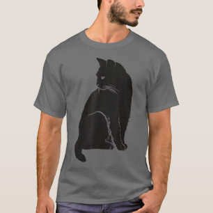 Minimalist Cute Black Cat Owner Feline Art Kitten  T-Shirt