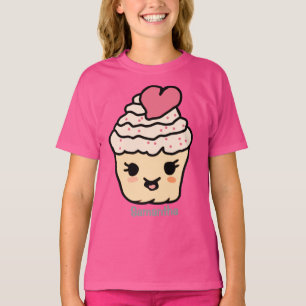 Minimalist Cute Cupcake with a Heart   Love T-Shirt