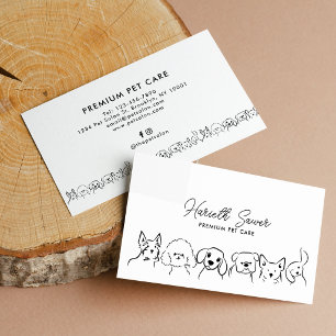 Minimalist Cute Dogs Pet Business Card