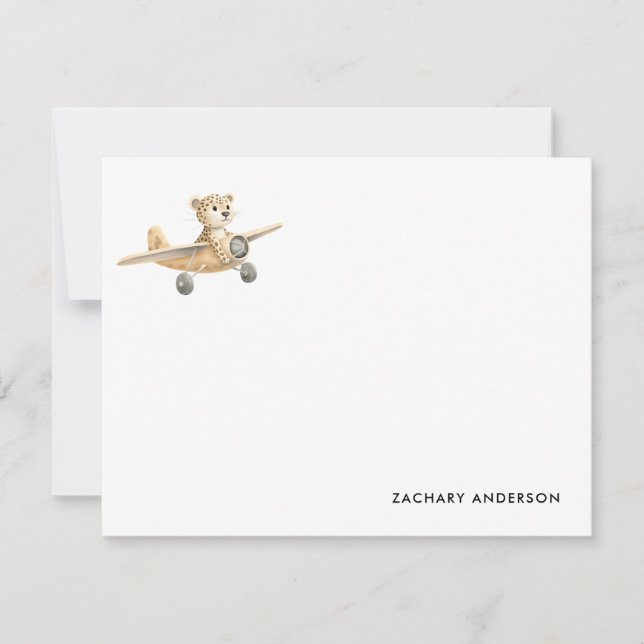 Minimalist Cute Flying Tiger Kids Personalized Card (Front)