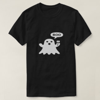 Minimalist Cute Ghost Illustration with “Boo” Spee T-Shirt