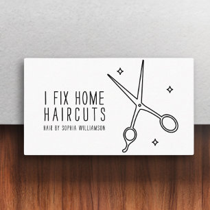 Minimalist Cute Hair Stylist Scissor Star Business Card
