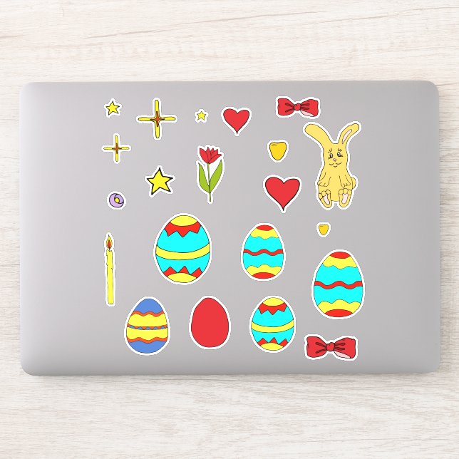 Minimalist Cute  Happy Easter flowers cartoon  (Computer)