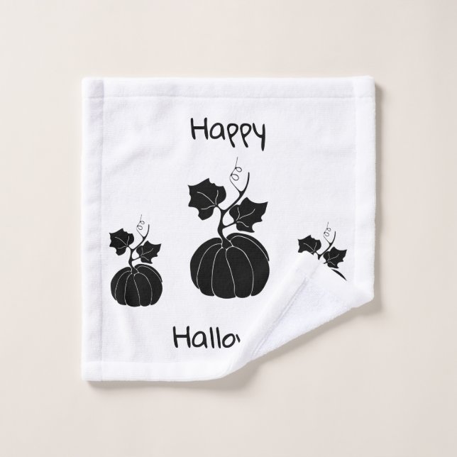 Minimalist  Cute Happy Halloween      Wash Cloth (Wash Cloth)