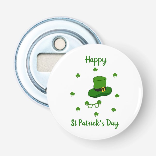 Minimalist  Cute Happy St Patrick's Day    Bottle Opener (Front)