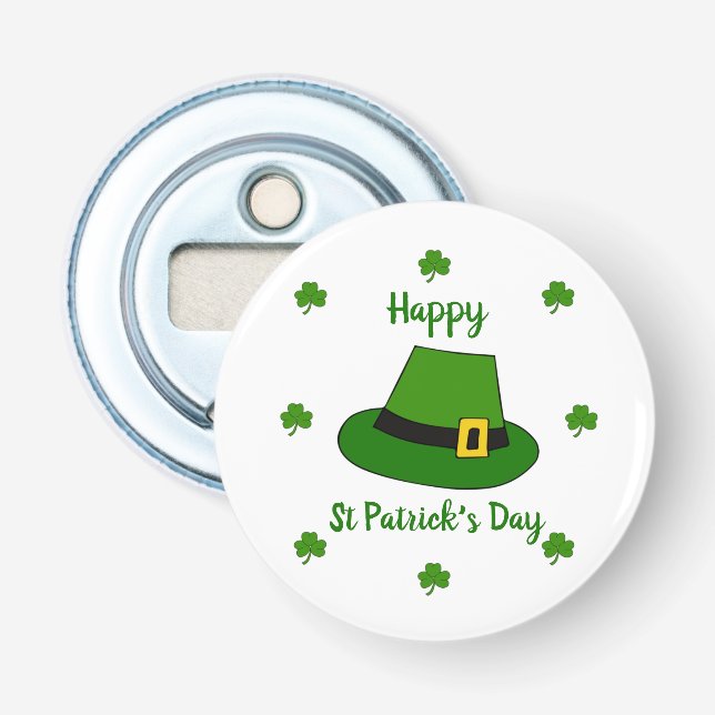 Minimalist  Cute Happy St Patrick's Day    Bottle Opener (Front)