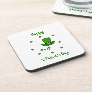Minimalist  Cute Happy St Patrick's Day  Coaster